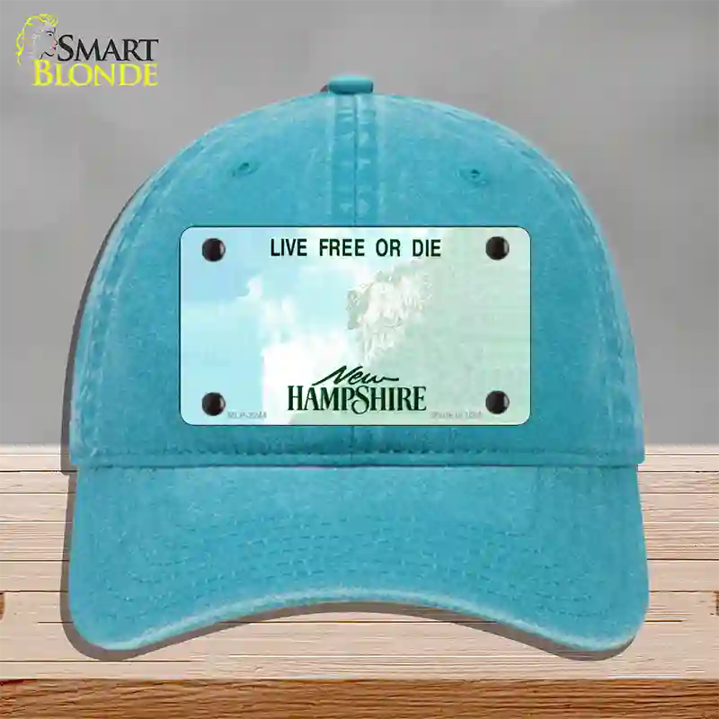 New Hampshire State Blank Novelty License Plate Hat Unconstructed Cotton / Lake Blue