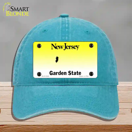 New Jersey State Blank Novelty License Plate Hat Unconstructed Cotton / Lake Blue