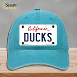 Ducks California State Novelty License Plate Hat Unconstructed Cotton / Lake Blue