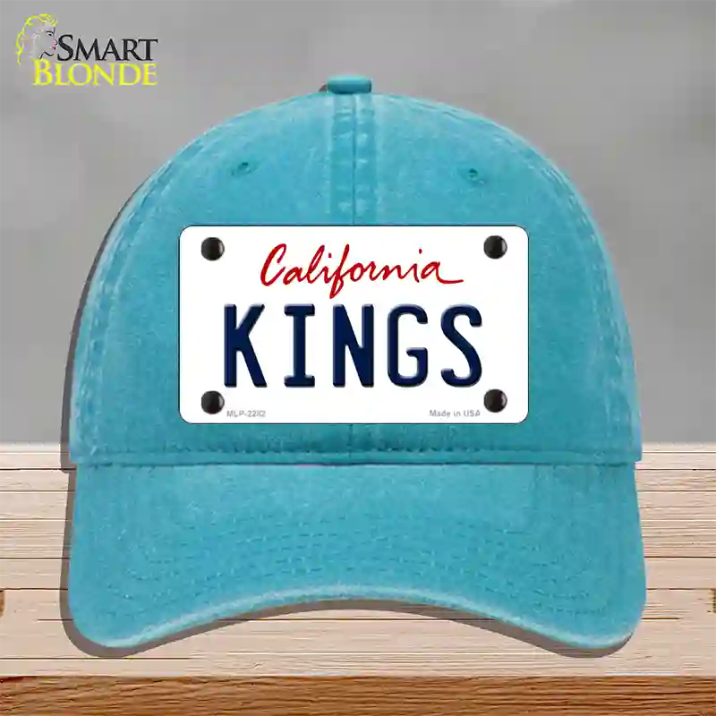 Kings California State Novelty License Plate Hat Unconstructed Cotton / Lake Blue