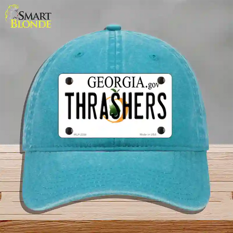 Thrashers Georgia State Novelty License Plate Hat Unconstructed Cotton / Lake Blue