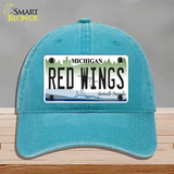 Redwings Michigan State Novelty License Plate Hat Unconstructed Cotton / Lake Blue