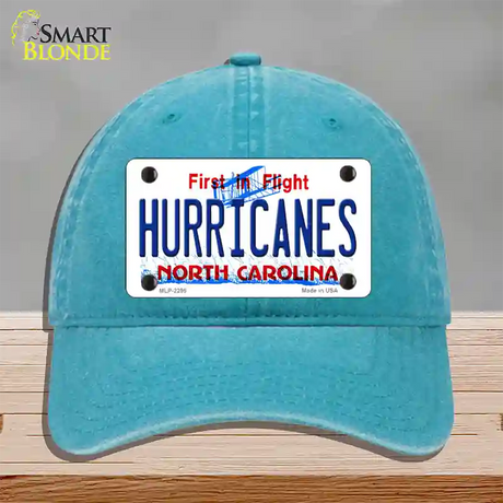 Hurricanes North Carolina State Novelty License Plate Hat Unconstructed Cotton / Lake Blue