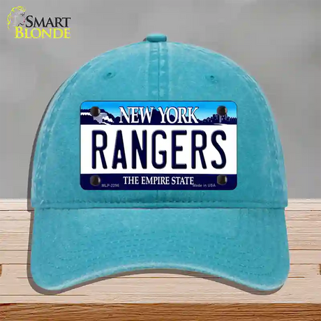 Rangers New York State Novelty License Plate Hat Unconstructed Cotton / Lake Blue