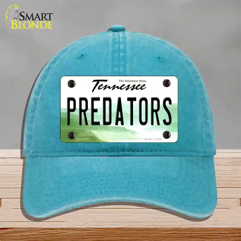 Predators Tennessee State Novelty License Plate Hat Unconstructed Cotton / Lake Blue