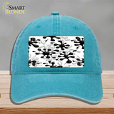 Splatter Black White Novelty License Plate Hat Unconstructed Cotton / Lake Blue