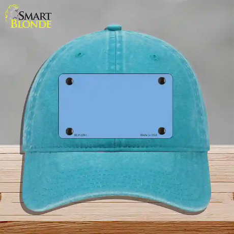 Baby Blue Solid Novelty License Plate Hat Unconstructed Cotton / Lake Blue