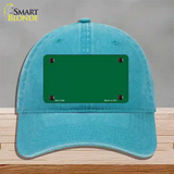 Green Solid Novelty License Plate Hat Unconstructed Cotton / Lake Blue