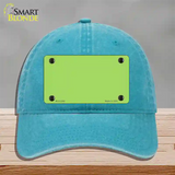 Lime Green Solid Novelty License Plate Hat Unconstructed Cotton / Lake Blue