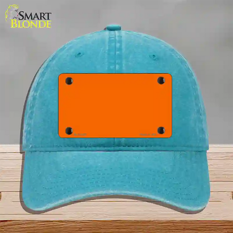 Orange Solid Novelty License Plate Hat Unconstructed Cotton / Lake Blue