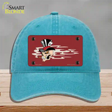 Smokin Joker Top Hat Skull Offset Novelty License Plate Hat Unconstructed Cotton / Lake Blue