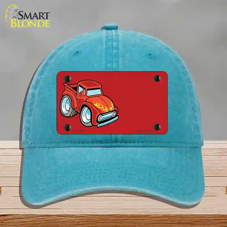 Cartoon Classic Effie Offset Novelty License Plate Hat Unconstructed Cotton / Lake Blue