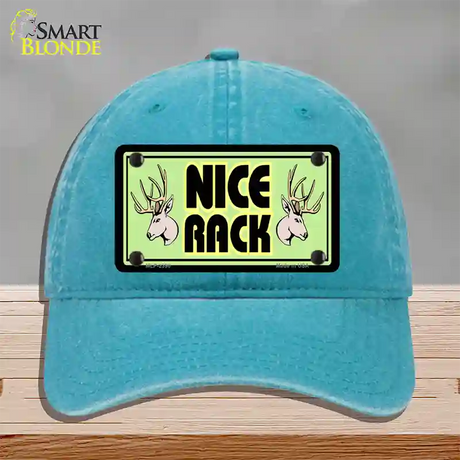 Nice Rack Novelty License Plate Hat Unconstructed Cotton / Lake Blue