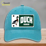 Duck Assassin Novelty License Plate Hat Unconstructed Cotton / Lake Blue