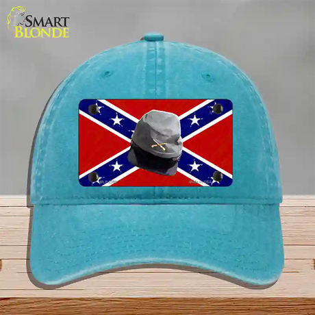 Confederate Army Cap Novelty License Plate Hat Unconstructed Cotton / Lake Blue