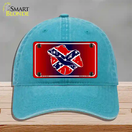 Rebel Kiss Novelty License Plate Hat Unconstructed Cotton / Lake Blue