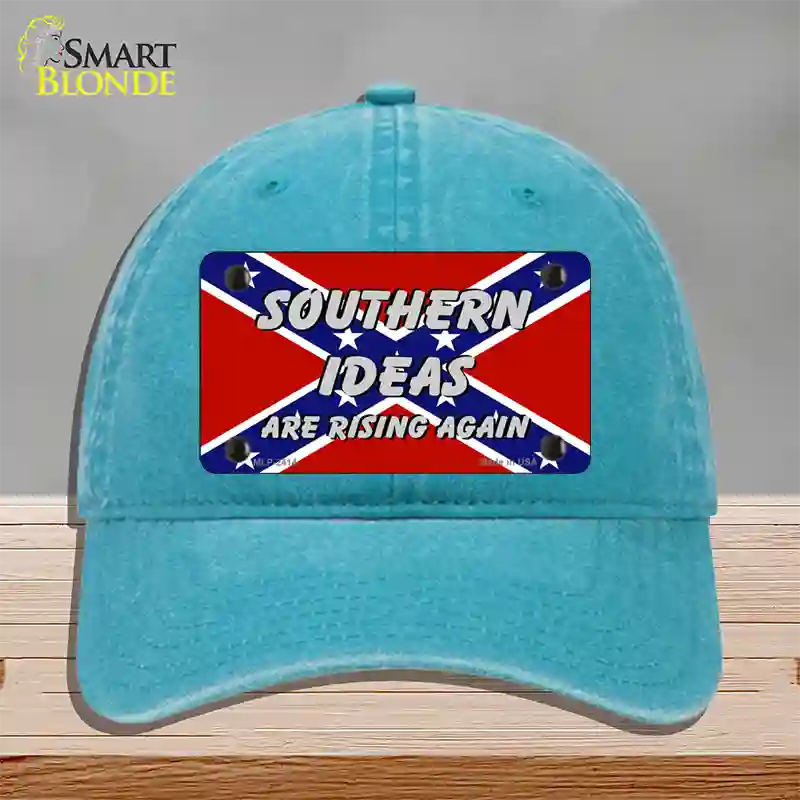 Southern Ideas Risin Again Novelty License Plate Hat Unconstructed Cotton / Lake Blue