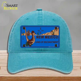 Roadrunner Blue New Mexico Novelty License Plate Hat Unconstructed Cotton / Lake Blue