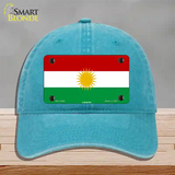 Kurdistan Flag Novelty License Plate Hat Unconstructed Cotton / Lake Blue