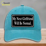 My Next Girlfriend Novelty License Plate Hat Unconstructed Cotton / Lake Blue