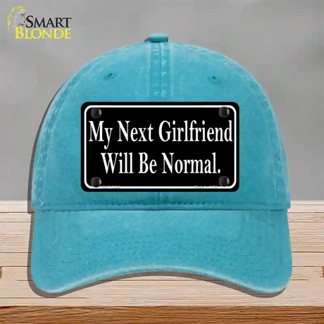 My Next Girlfriend Novelty License Plate Hat Unconstructed Cotton / Lake Blue