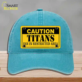 Caution Titans Novelty License Plate Hat Unconstructed Cotton / Lake Blue