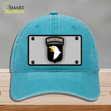 Airborne Eagle Novelty License Plate Hat Unconstructed Cotton / Lake Blue