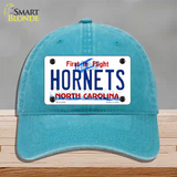 Hornets North Carolina State Novelty License Plate Hat Unconstructed Cotton / Lake Blue