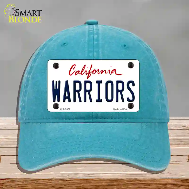 Warriors California State Novelty License Plate Hat Unconstructed Cotton / Lake Blue