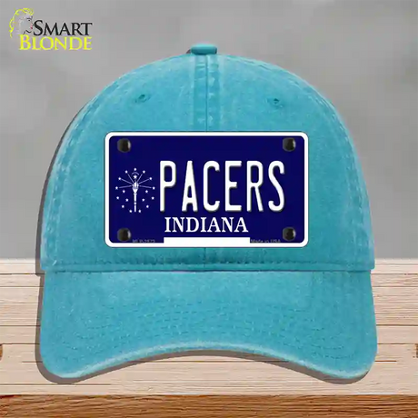 Pacers Indiana State Novelty License Plate Hat Unconstructed Cotton / Lake Blue