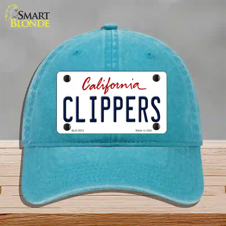 Clippers California State Novelty License Plate Hat Unconstructed Cotton / Lake Blue