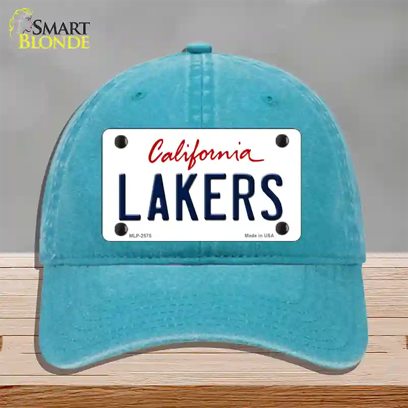 Lakers California State Novelty License Plate Hat Unconstructed Cotton / Lake Blue