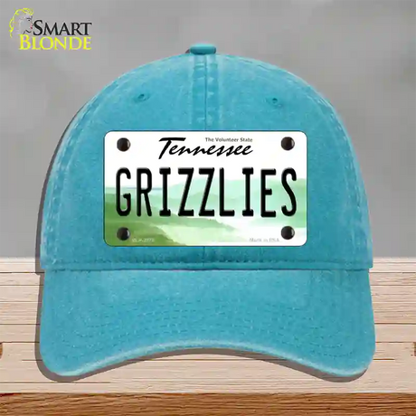 Grizzlies Tennessee State Novelty License Plate Hat Unconstructed Cotton / Lake Blue