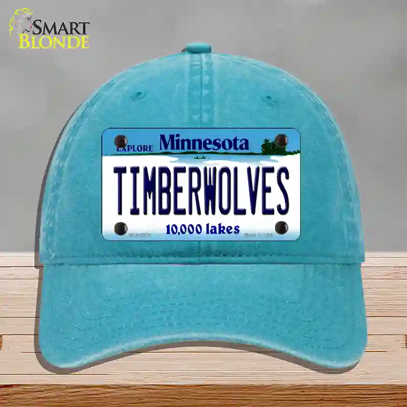 Timberwolves Minnesota State Novelty License Plate Hat Unconstructed Cotton / Lake Blue