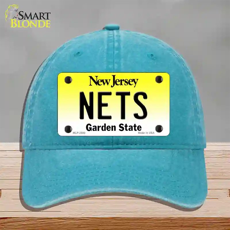 Nets New Jersey State Novelty License Plate Hat Unconstructed Cotton / Lake Blue