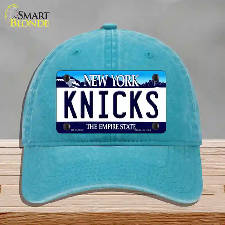 Knicks New York State Novelty License Plate Hat Unconstructed Cotton / Lake Blue