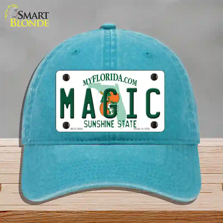 Magic Florida State Novelty License Plate Hat Unconstructed Cotton / Lake Blue