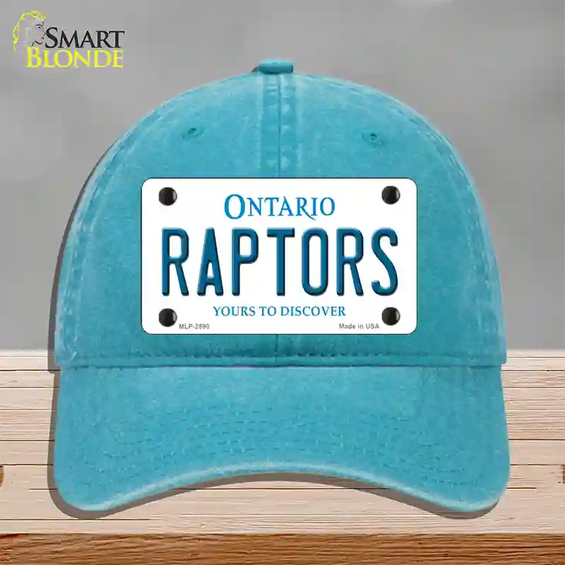 Raptors Ontario State Novelty License Plate Hat Unconstructed Cotton / Lake Blue