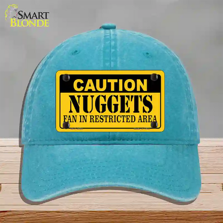 Caution Nuggets Fan Novelty License Plate Hat Unconstructed Cotton / Lake Blue