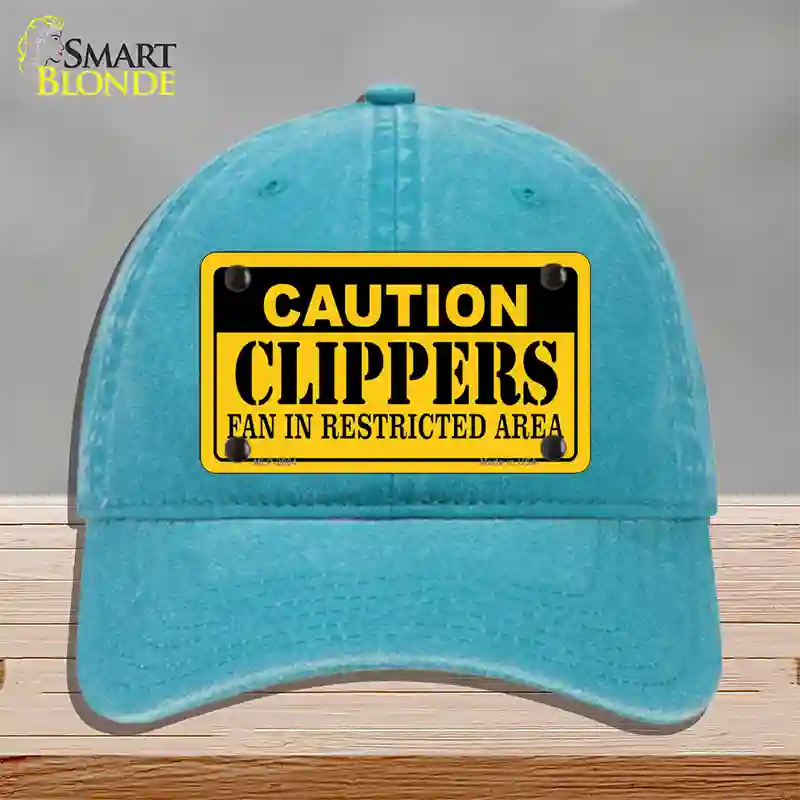 Caution Clippers Fan Novelty License Plate Hat Unconstructed Cotton / Lake Blue