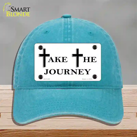 Take The Journey Vanity Novelty License Plate Hat Unconstructed Cotton / Lake Blue