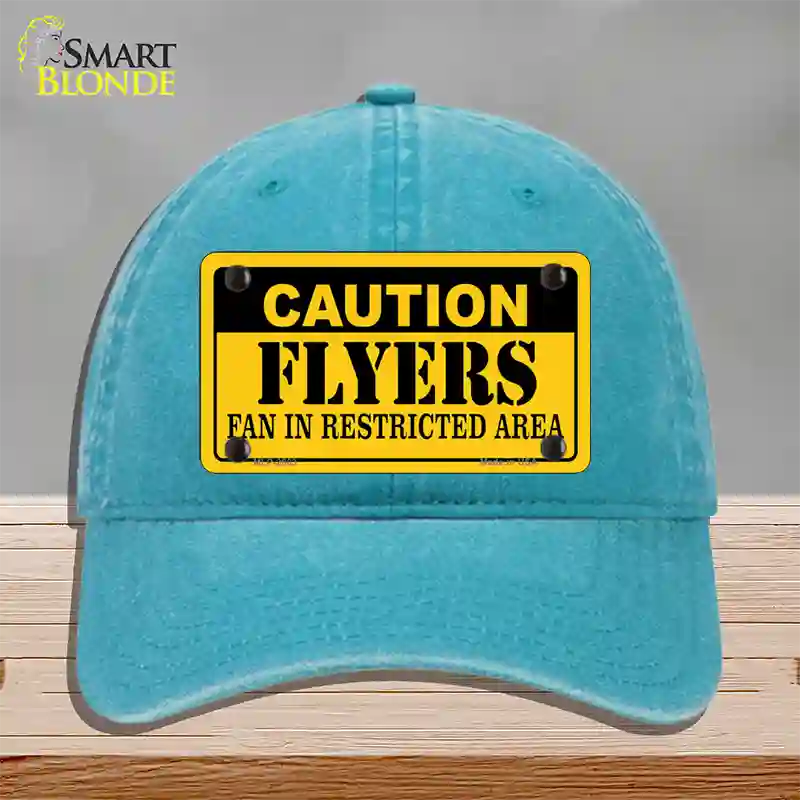 Caution Flyers Novelty License Plate Hat Unconstructed Cotton / Lake Blue