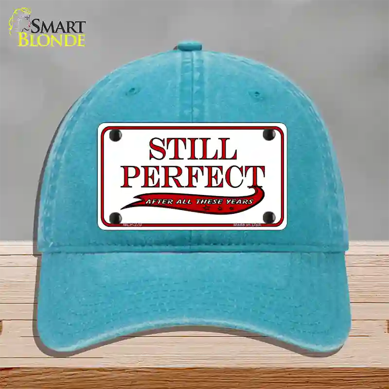 Still Perfect Novelty License Plate Hat Unconstructed Cotton / Lake Blue