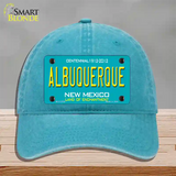 Albuquerque New Mexico Teal Novelty License Plate Hat Unconstructed Cotton / Lake Blue