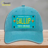 Gallup New Mexico Teal Novelty License Plate Hat Unconstructed Cotton / Lake Blue