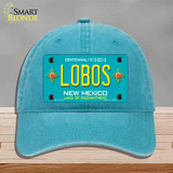 Lobos New Mexico Teal Novelty License Plate Hat Unconstructed Cotton / Lake Blue