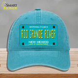 Rio Grande River New Mexico Teal Novelty License Plate Hat Unconstructed Cotton / Lake Blue