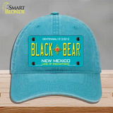 Black Bear New Mexico Teal Novelty License Plate Hat Unconstructed Cotton / Lake Blue