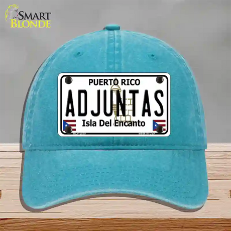 Adjuntas Novelty License Plate Hat Unconstructed Cotton / Lake Blue