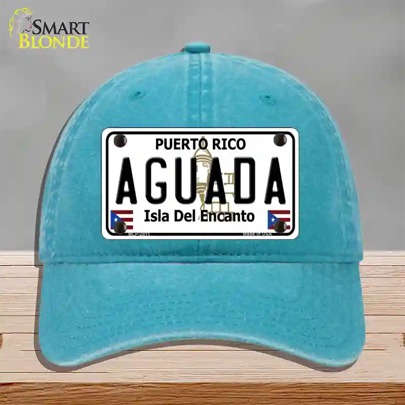 Aguada Puerto Rico Novelty License Plate Hat Unconstructed Cotton / Lake Blue